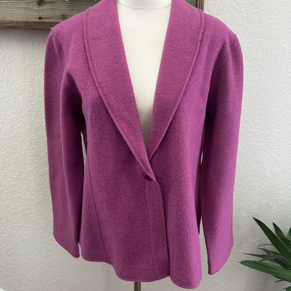 VTG Eileen Fisher Women's Pink Boiled Wool Jacket size Large